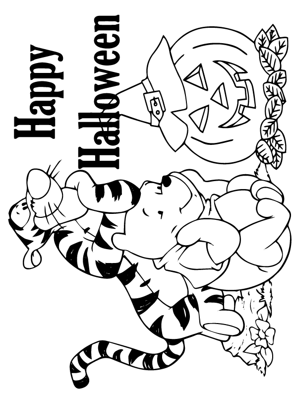 Kids-n-fun.com | Coloring page Disney Halloween Winnie the Pooh Halloween